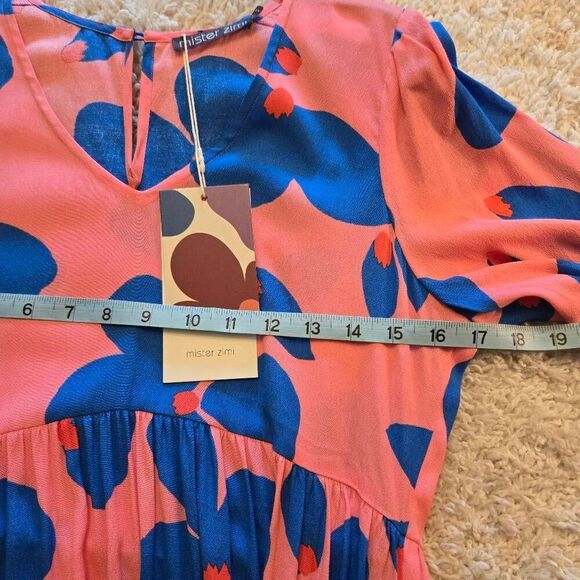 NWT Mister Zimi Maeve Dress Sapphire Blue Maxi  2 - Picture 3 of 12